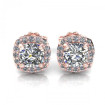 0.90CT cushion and round cut diamonds stud earrings , picture number 0