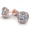 0.90CT cushion and round cut diamonds stud earrings , picture number 1