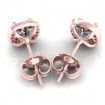 0.90CT cushion and round cut diamonds stud earrings , picture number 2
