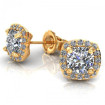 0.90CT cushion and round cut diamonds stud earrings , picture number 1