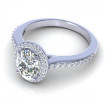 0.65CT oval and round cut diamonds engagement ring , picture number 2