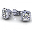 0.80CT ascher cut diamonds stud earrings , picture number 1