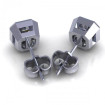 0.80CT ascher cut diamonds stud earrings , picture number 2
