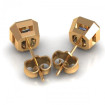 1.00CT ascher cut diamonds stud earrings , picture number 2