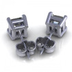 2.00CT ascher cut diamonds stud earrings , picture number 2