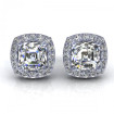 1.00CT ascher and round cut diamonds stud earrings , picture number 0