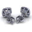 1.00CT ascher and round cut diamonds stud earrings , picture number 2