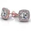 1.20CT ascher and round cut diamonds stud earrings , picture number 1