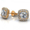 0.70CT ascher and round cut diamonds stud earrings , picture number 1