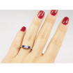 0.90CT Round Cut Diamond and Sapphires Three Stone Ring , picture number 6