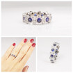 1.90CT Round Cut Diamonds and Sapphires Eternity Band , picture number 6