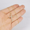 18KT Yellow Gold Religious Cross Diamond Pendant with 1.00CT (VS1-VS2 Clarity and G-H Color) Round Cut Diamonds , picture number 4