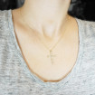 18KT Yellow Gold Religious Cross Diamond Pendant with 1.00CT (VS2-SI1 Clarity and I-J Color) Round Cut Diamonds , picture number 5