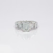 1.20CT emerald and taper cut diamonds engagement ring , picture number 8