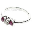 0.45CT Round Cut Diamond and Rubies Three Stone Ring , picture number 1