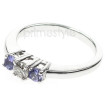 0.45CT Round Cut Diamond and Tanzanites Three Stone Ring , picture number 1