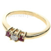 0.30CT Round Cut Diamond and Rubies Three Stone Ring , picture number 2