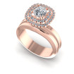 0.69CT Cushion And Round Cut Diamonds Bridal Set , picture number 0