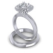 0.69CT Cushion And Round Cut Diamonds Bridal Set , picture number 2