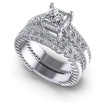 1.00CT Round And Princess Cut Diamonds Bridal Set , picture number 0