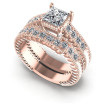1.10CT Round And Princess Cut Diamonds Bridal Set , picture number 0