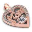 0.55CT Round Cut Diamonds Heart Pendant , picture number 1