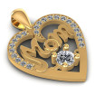 0.55CT Round Cut Diamonds Heart Pendant , picture number 1