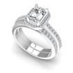0.90CT Emerald And Round Cut Diamonds Bridal Set , picture number 0