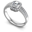 0.65CT Emerald And Round Cut Diamonds Halo Ring , picture number 0
