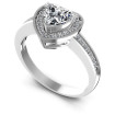 0.65CT Heart And Round Cut Diamonds Halo Ring , picture number 0
