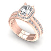 0.90CT Round And Emerald Cut Diamonds Bridal Set , picture number 0