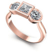 1.10CT Princess And Round Cut Diamonds Three Stone Ring , picture number 0