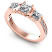 1.11CT Princess And Round Cut Diamonds Three Stone Ring , picture number 0