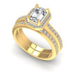 0.90CT Round And Emerald Cut Diamonds Bridal Set , picture number 0