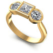 1.10CT Princess And Round Cut Diamonds Three Stone Ring , picture number 0