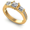 1.01CT Princess And Round Cut Diamonds Three Stone Ring , picture number 0