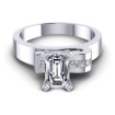 0.55CT Emerald And Princess Cut Diamonds Engagement Rings , picture number 1
