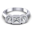1.20CT Princess And Round Cut Diamonds Three Stone Ring , picture number 1