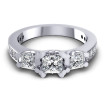 1.11CT Princess And Round Cut Diamonds Three Stone Ring , picture number 1