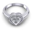 0.65CT Heart And Round Cut Diamonds Halo Ring , picture number 1