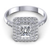 1.20CT Princess And Round Cut Diamonds Halo Ring , picture number 1