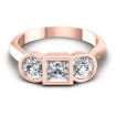 1.10CT Princess And Round Cut Diamonds Three Stone Ring , picture number 1