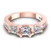 1.11CT Princess And Round Cut Diamonds Three Stone Ring , picture number 1