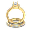 0.90CT Round And Emerald Cut Diamonds Bridal Set , picture number 1