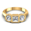 1.10CT Princess And Round Cut Diamonds Three Stone Ring , picture number 1