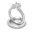 0.90CT Emerald And Round Cut Diamonds Bridal Set , picture number 2