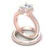 0.90CT Round And Emerald Cut Diamonds Bridal Set , picture number 2