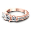 1.11CT Princess And Round Cut Diamonds Three Stone Ring , picture number 2