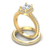 0.90CT Round And Emerald Cut Diamonds Bridal Set , picture number 2