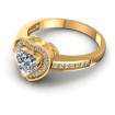 0.85CT Heart And Round Cut Diamonds Halo Ring , picture number 2